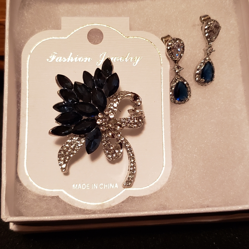 Broach and earrings set